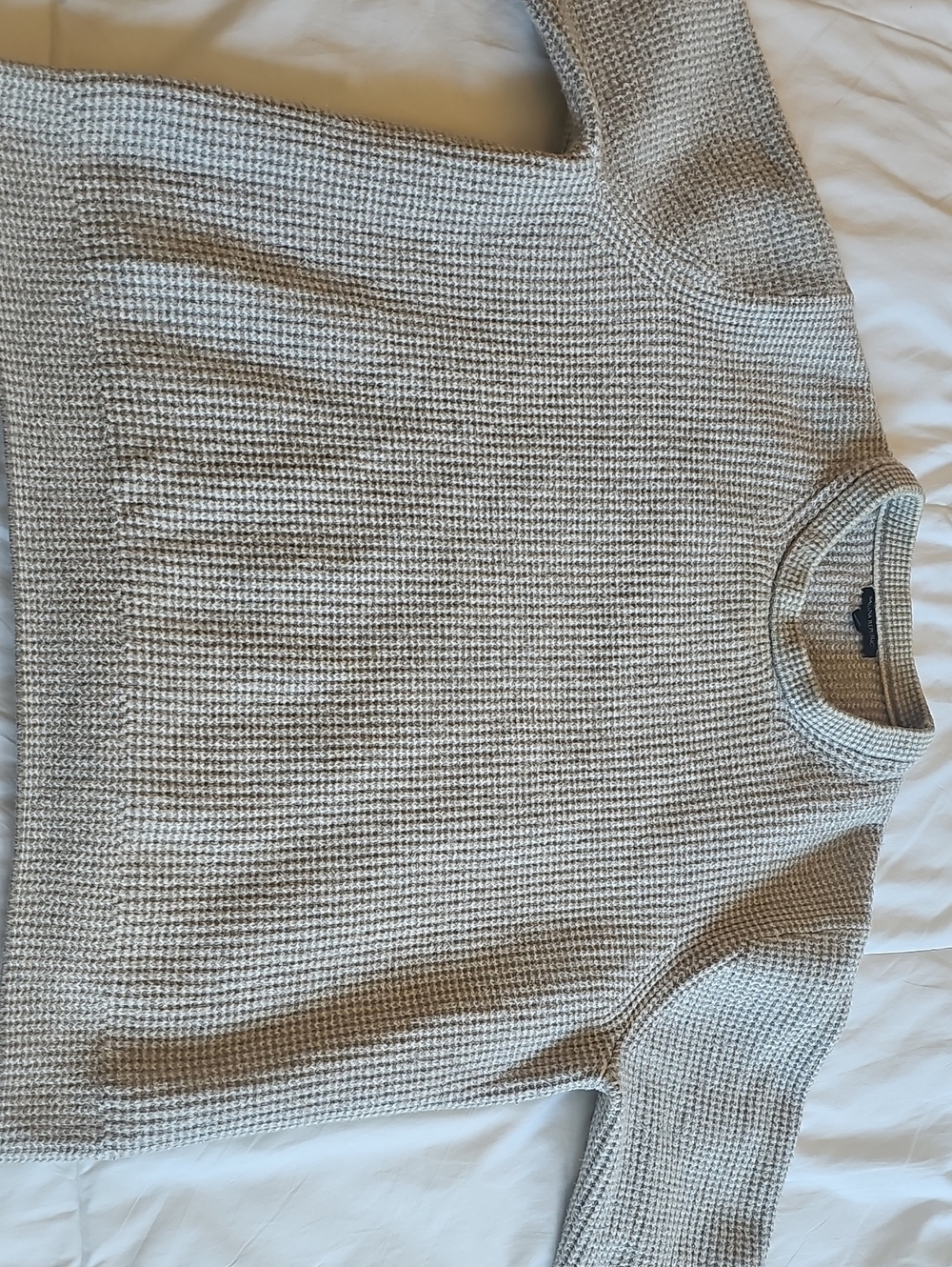 Banana Republic Men's Crewneck Waffle Knit Sweater - Cream